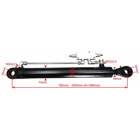 Siłownik CJ2F 63x36 500 z zaworem regulowanym 3/8''